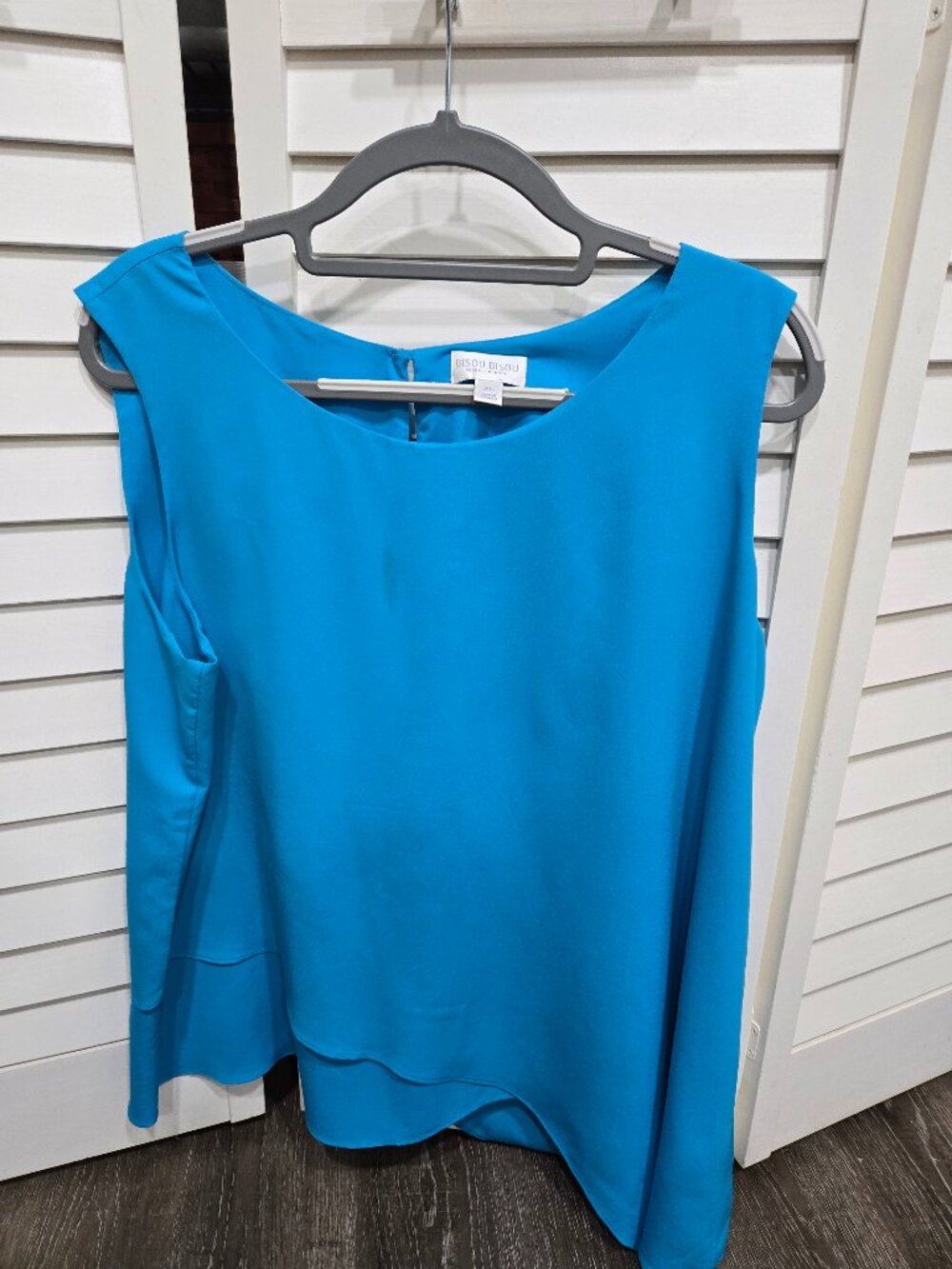 Bisou Bisou Blue Blouse XL